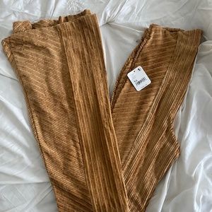 Free people mustard yellow suede bells